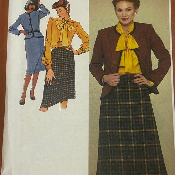 Simplicity 9590 Pattern Skirt Top Jacket Miss 6-8 Unlined Pussybow Boxy - Picture 1 of 5